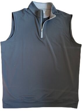 Peter Millar vest Galway Stretch Loop Terry quarter zip Large Gray
